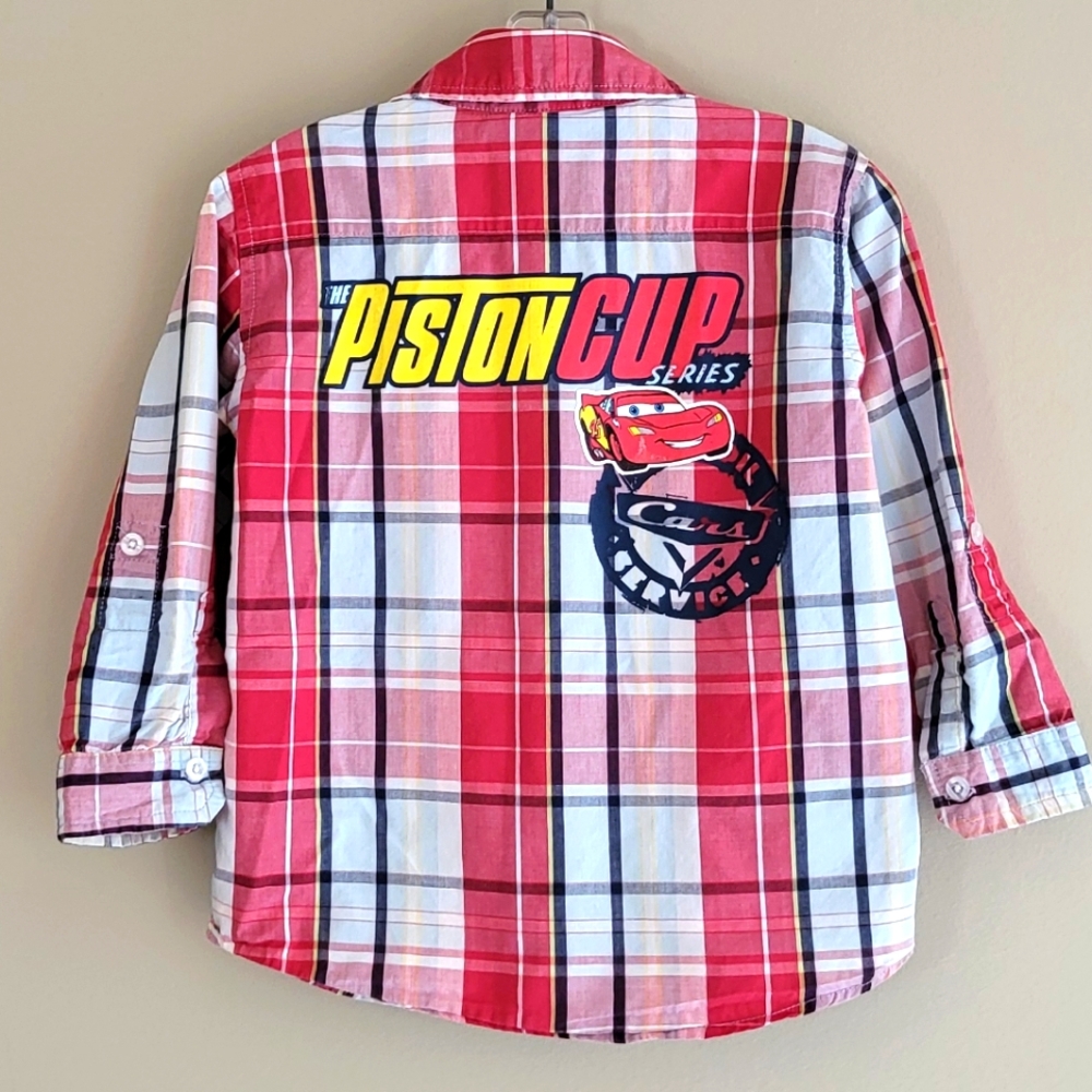 Disney Cars red plaid burton down shirt